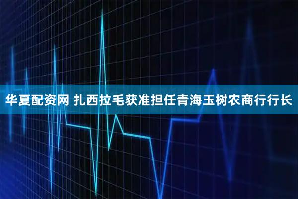 华夏配资网 扎西拉毛获准担任青海玉树农商行行长